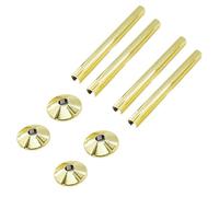 Radiator Pipe Sleeve Covers and Pipe Collars in Chrome Effect, for Bathroom, Kitchen, 15mm x 200mm (Set of 4 - Gold)