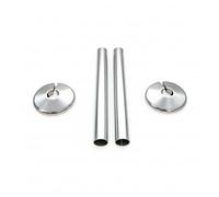 Radiator Pipe Sleeves and Collars for 15mm Pipework - Polished Chrome Effect (Pack of 2 Sleeves and 2 Collars)