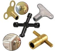 Radiator Plumbing Bleed Bleeding Key Keys Solid Brass/Alloy for Venting Air Valve (5, Easy Grip Brass (K01))