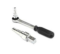 Radiator Ratchet Spanner, 1/2" Ratchet Handle,10-21mm Radiator Stepped Wrench+Ratchet Carbon Steel Tools, Home Hand Tools Working Supplies