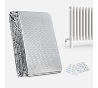 Radiator Reflector Foil Insulation Roll 5m x 60cm Radiator Reflector Panels | 3mm Thick Radiator Foil Bubble Wrap to Prevent Heat Loss - Easy to Cut and Install with 3 Sticky Pads