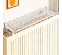 Radiator Shelf No Drill Metal Open-Design Ventilation Sturdy Load-Bearing Side Guards Prevent Items From Falling Radiator Rack for Living Room Bedroom Hallway