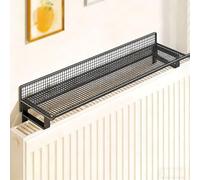 Radiator Shelf No Drill Metal Open-Design Ventilation Sturdy Load-Bearing Side Guards Prevent Items From Falling Radiator Rack for Living Room Bedroom Hallway