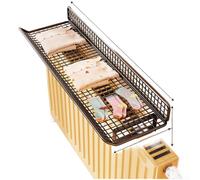 Radiator Shelf Space-Saving Iron Storage Rack Raised Edge Heat Circulation Design for Towels Clothes Small Items Over Radiator Easy No-Drill Installation Black White for Bathroom Kitchen(Black - 40cm)