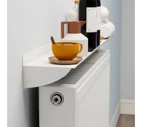 Radiator Shelf without Holes White Aluminum Floating Radiator Cover Dust & Smoke Protection 20kg Load Capacity 15cm Width x 140cm Length Modern Home Decor.