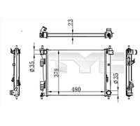 Radiator TYC Fits HYUNDAI I20 KIA Rio III 11-17 253101J700