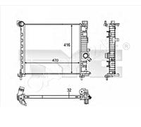 Radiator TYC Fits OPEL Meriva B 10-17 1300308