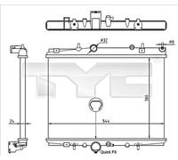 Radiator TYC Fits PEUGEOT CITROEN 406 607 C5 1331FS
