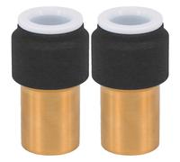 Radiator Valve 15mm x 10mm Black Pushfit Reducing Straight Speed Fit Compression Stem Valves (Pack of 2)