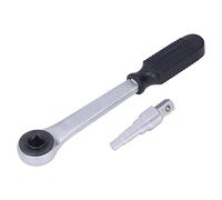 Radiator Valve Wrench Set Carbon Steel Stepped Spanner with Ratchet Handle for Radiator Valves Joints Repair Tool Silver Black 5 Step Sizes