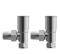 Radiator Valves 15mm Round Head Angle Valves Pair, TRV Smart Radiator Valve, Thermostatic Radiator Valve 15mm in Chrome