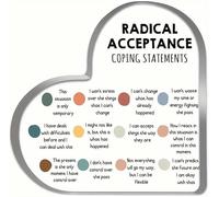 Radical Acceptance Coping Statements Counselor Office Decor DBT Skills DBT Sign Therapy Office Decor Art Counselling Tool Tabletop Plaque 6 x 6 inch