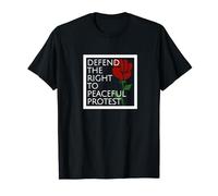 Radical Leftist Socialist Rose Fist Defend Peaceful Protest T-Shirt