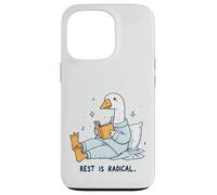 Radical Rest Goose Reading Book Pajamas Self-Care Case for iPhone 13 Pro