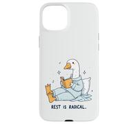 Radical Rest Goose Reading Book Pajamas Self-Care Case for iPhone 15 Plus