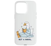 Radical Rest Goose Reading Book Pajamas Self-Care Case for iPhone 15 Pro Max