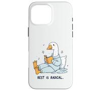 Radical Rest Goose Reading Book Pajamas Self-Care Case for iPhone 16 Pro Max