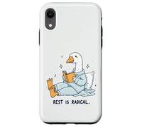 Radical Rest Goose Reading Book Pajamas Self-Care Case for iPhone XR