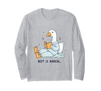 Radical Rest Goose Reading Book Pajamas Self-Care Long Sleeve T-Shirt
