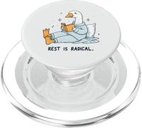 Radical Rest Goose Reading Book Pajamas Self-Care PopSockets PopGrip for MagSafe