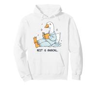 Radical Rest Goose Reading Book Pajamas Self-Care Pullover Hoodie