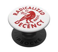 Radicalized by Basic Decency | Bird With Leaves Distressed PopSockets Adhesive PopGrip
