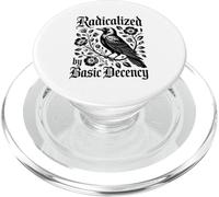 Radicalized By Basic Decency Crow Raven Floral PopSockets PopGrip for MagSafe