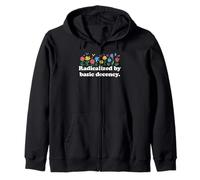 Radicalized By Basic Decency Flowers Women's Liberal Zip Hoodie