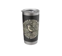 Radicalized by Basic Decency Folk Art Emblem Apparel Stainless Steel Insulated Tumbler