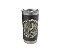 Radicalized by Basic Decency Folk Art Emblem Apparel Stainless Steel Insulated Tumbler