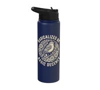 Radicalized by Basic Decency Folk Art Emblem Apparel Stainless Steel Insulated Water Bottle