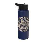Radicalized by Basic Decency Folk Art Emblem Apparel Stainless Steel Insulated Water Bottle