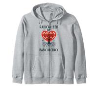 Radicalized By Basic Decency Heart Tree Statement Zip Hoodie