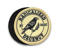 Radicalized by Basic Decency Morale Patch 3 Inches Funny Social Justice Human Rights Activist, Hook and Loop Embroidered Patches for Backpack Dog Harness, Military Style Tactical Gifts for Mom Dad