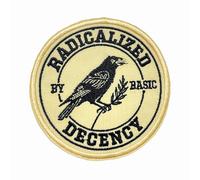 Radicalized by Basic Decency Patch 3 Inches Funny Social Justice Human Rights, Iron On/Sew On Embroidery Fabric Applique Patches for Backpack Army Hat, Dog Harness Military Uniforms Gifts for Mom Dad