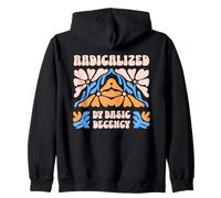 Radicalized By Basic Decency Retro Activist Floral Quote Zip Hoodie