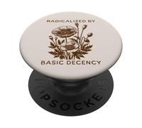 Radicalized by Basic Decency Retro Flowers PopSockets Adhesive PopGrip