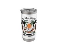 Radicalized by Basic Decency Skeleton Beer Retro Sunset Stainless Steel Insulated Tumbler
