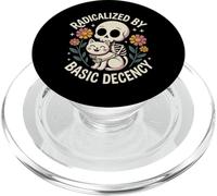 Radicalized by Basic Decency Skeleton Gothic Cat Lover Women PopSockets PopGrip for MagSafe