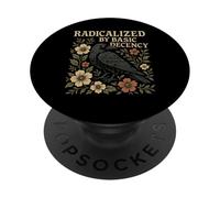 Radicalized by Basic Decency Vintage Gothic Crow PopSockets Adhesive PopGrip
