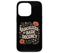 Radicalized By Basic Decency Vintage Retro Groovy Floral Case for iPhone 13 Pro