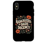 Radicalized By Basic Decency Vintage Retro Groovy Floral Case for iPhone X/XS