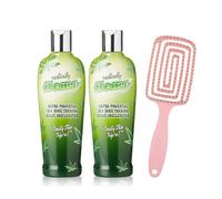 Radically Hemp 10X Dark Tanning Accelerator Lotion 2 Pack - 250ml Each, Indoor/Outdoor Gelee with Antioxidants & Hemp Oil, Includes Detangling Hair Brush