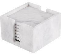Radicaln Coasters for Drinks Square White Handmade Marble 3.5 Inches Coaster for Modern Desk Décor & Outdoor Kitchen - Car Coasters