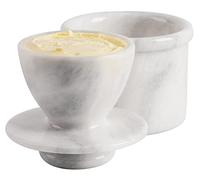 Radicaln Marble Butter Keeper 4.25" Inches Oceanic Handmade Butter Crock for Spreadable Butter Ideal Butter Crock for Counter with Water French Butter, Crock Pot & Butter Dish (White, Standard)