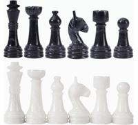 Radicaln Marble Chess Figures 3.5 Inches, Black and White, Handmade, 32 Figures for Board Games - Marble Chess Set Board Game for Adults