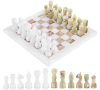 Radicaln Marble Chess Set 12 Inches White and Green Onyx Handmade Chess Sets for Adults - 1 Chess Board & 32 Chess Pieces - Outdoor Board Game