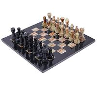 Radicaln Marble Chess Set 15 Inches Black & Multi Green Handmade Chess Game - 1 Chess Board & 32 Chess Pieces - 2 Player Chess Sets for Adults - Board Game