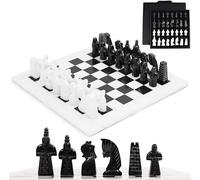Radicaln Marble Chess Set 15" Inches with Storage Box White and Black Luxury Board Games for Adults, Ideal Marble Antique Chess Board Game Set & Chess Pieces for Home Decor