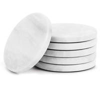 Radicaln Marble Coasters for Drinks Warming Coffee 3.5 Inches Set of 6 White Handmade Star Coaster Plates for Mug Glass Drinks - Caddy Kitchen Cup Pad Coaster Sets